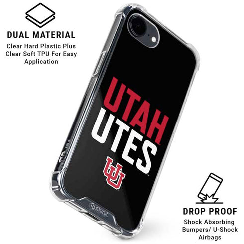 University of Utah Interlocking U iPhone 16e Clear Case