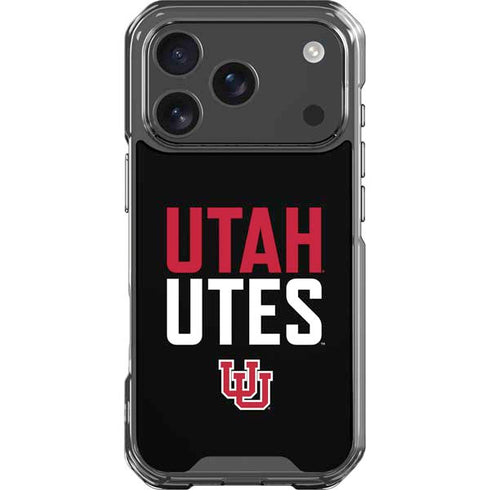 University of Utah Interlocking U iPhone 18 Pro Clear Case