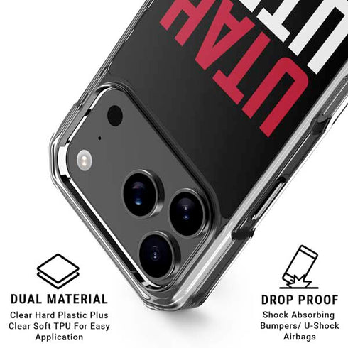 University of Utah Interlocking U iPhone 18 Pro Clear Case