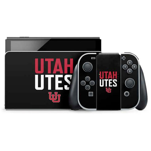 University of Utah Interlocking U Nintendo Switch OLED (2021) Skin