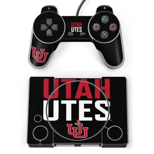 University of Utah Interlocking U PlayStation Classic Bundle Skin