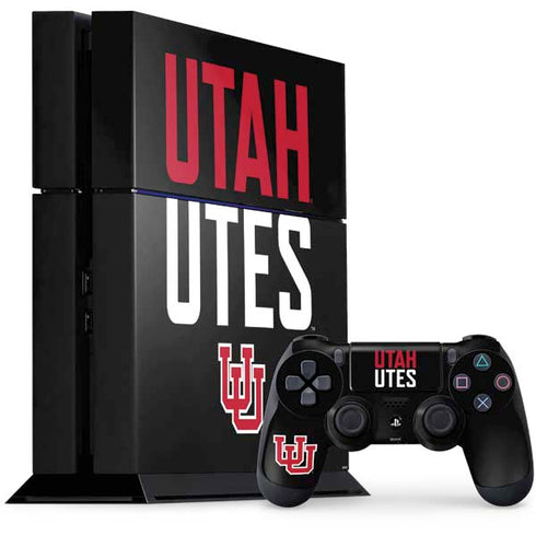 University of Utah Interlocking U PS4 Console and Controller Bundle Skin