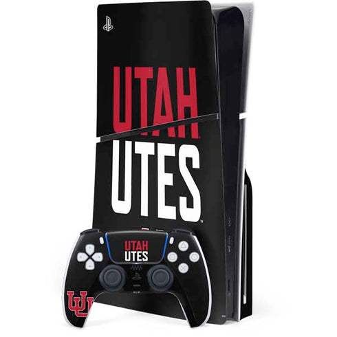 University of Utah Interlocking U PS5 Slim Disk Bundle Skin