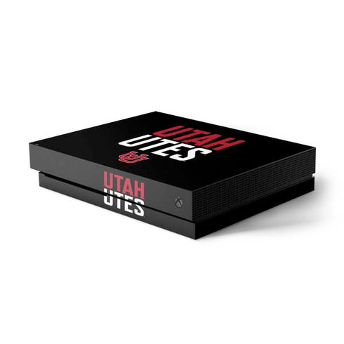 University of Utah Interlocking U Xbox One X Console Skin