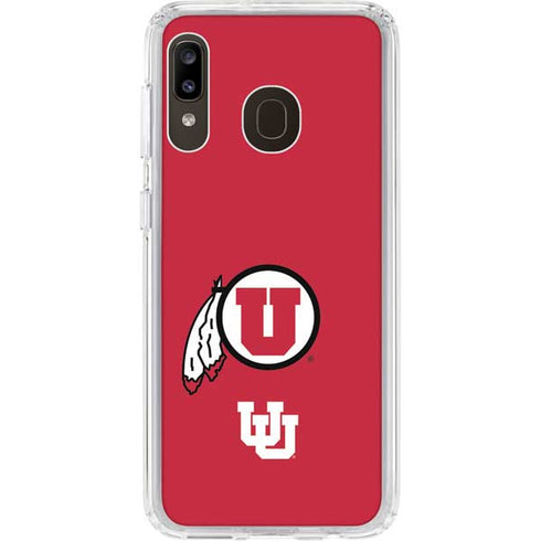 University of Utah Logo Galaxy A20 Clear Case