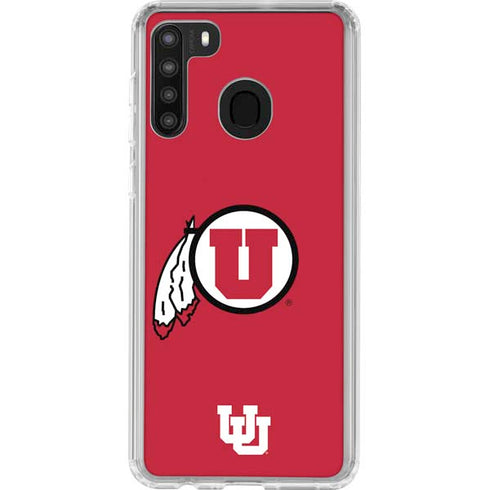University of Utah Logo Galaxy A21 Clear Case
