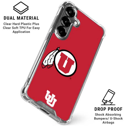 University of Utah Logo Galaxy S26 Plus Clear Case