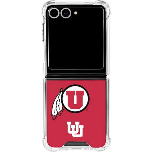 University of Utah Logo Galaxy Z Flip7 Clear Case
