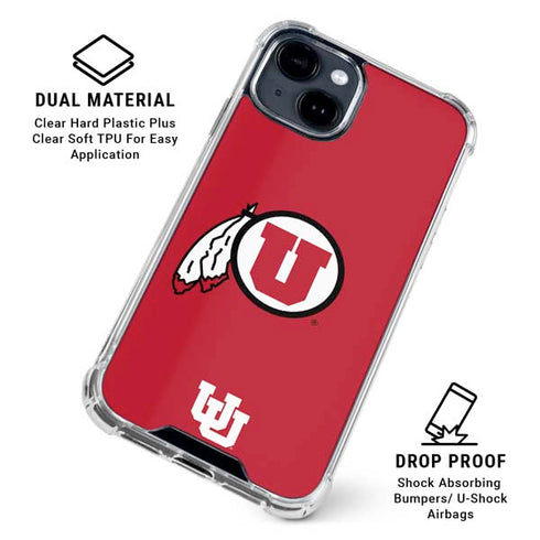University of Utah Logo iPhone 15 Plus Clear Case