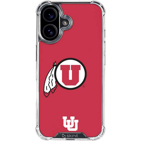 University of Utah Logo iPhone 16 Plus Clear Case