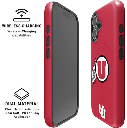 University of Utah Logo iPhone 16 Plus Magsafe Impact Case