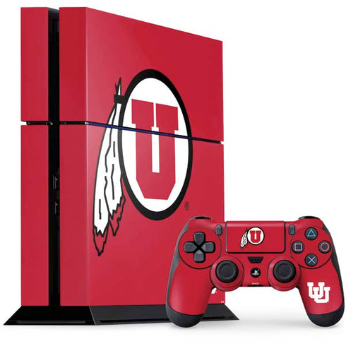 University of Utah Logo PS4 Console and Controller Bundle Skin