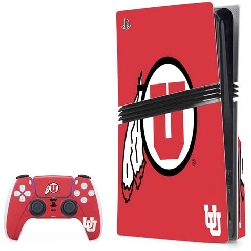 University of Utah Logo PS5 Pro Disk Bundle Skin
