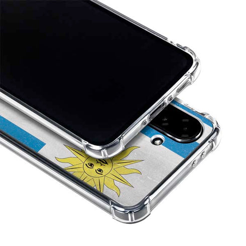 Uraguay Flag Distressed Galaxy A36 5G Clear Case