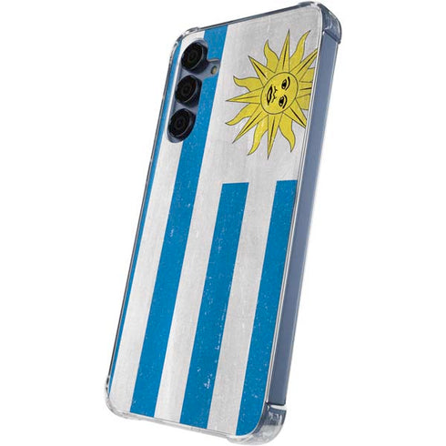 Uraguay Flag Distressed Galaxy A55 5G Clear Case