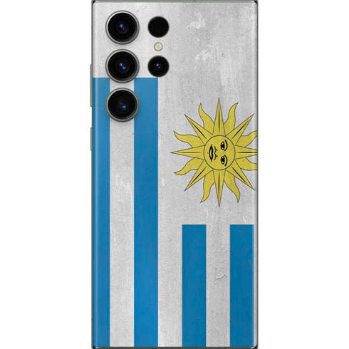 Uraguay Flag Distressed Galaxy Skins