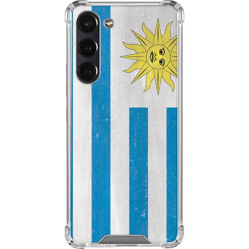 Uraguay Flag Distressed Galaxy S24 FE Clear Case