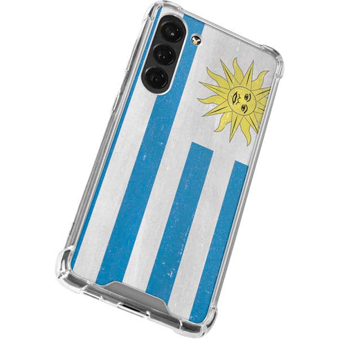 Uraguay Flag Distressed Galaxy S24 FE Clear Case