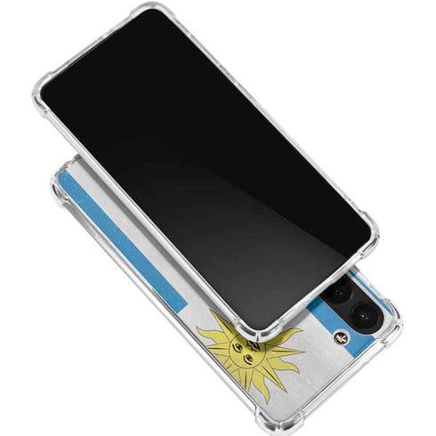 Uraguay Flag Distressed Galaxy S24 FE Clear Case