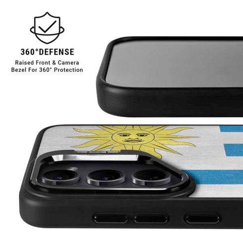 Uraguay Flag Distressed Galaxy S24 FE Kickstand Case