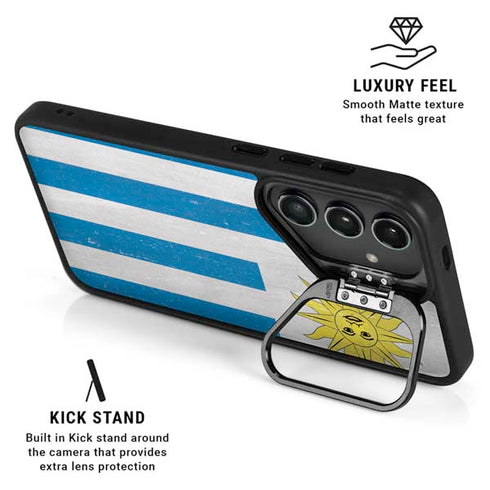 Uraguay Flag Distressed Galaxy S25 Kickstand Case