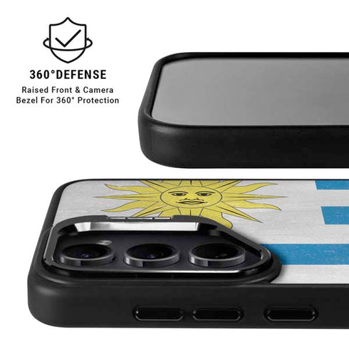 Uraguay Flag Distressed Galaxy S25 Plus Kickstand Case