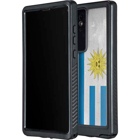 Uraguay Flag Distressed Galaxy S24 Ultra Waterproof Case