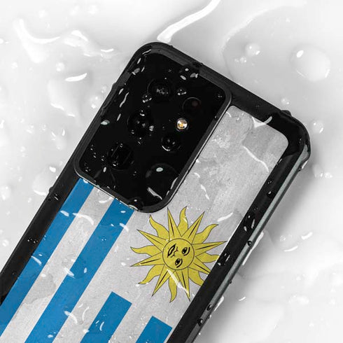 Uraguay Flag Distressed Galaxy S24 Ultra Waterproof Case