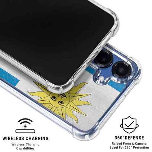 Uraguay Flag Distressed Galaxy S25 Plus Clear Case