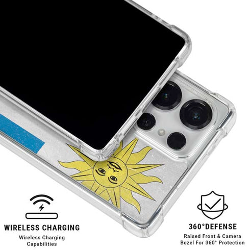 Uraguay Flag Distressed Galaxy S25 Ultra Clear Case