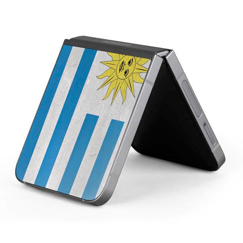 Uraguay Flag Distressed Galaxy Z Flip6 Skin
