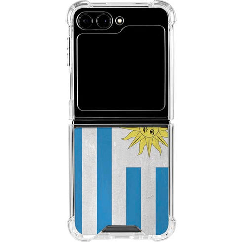 Uraguay Flag Distressed Galaxy Z Flip6 Clear Case