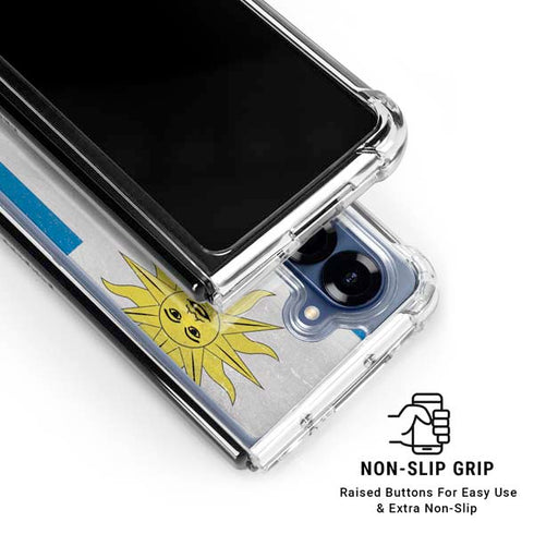 Uraguay Flag Distressed Galaxy Z Fold6 Clear Case