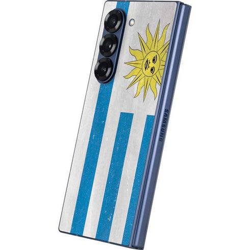 Uraguay Flag Distressed Galaxy Z Fold6 Skin