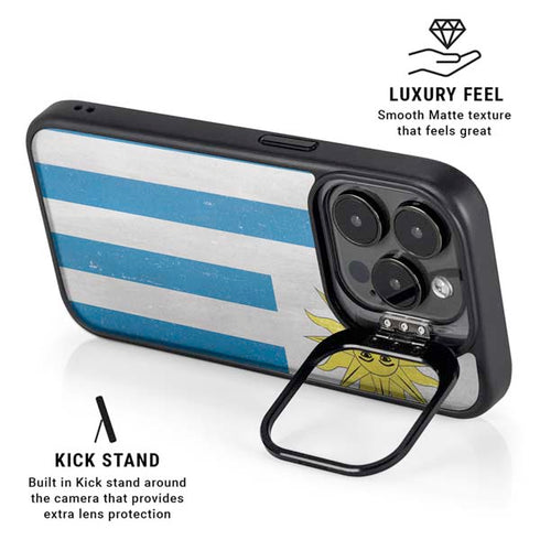 Uraguay Flag Distressed iPhone 14 Pro Max Kickstand Case