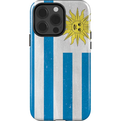 Uraguay Flag Distressed iPhone 15 Pro Impact Case