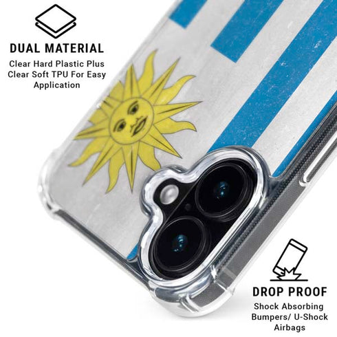 Uraguay Flag Distressed iPhone 16 MagSafe Case