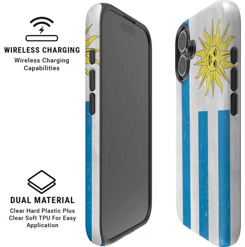 Uraguay Flag Distressed iPhone 16 Magsafe Impact Case
