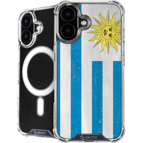 Uraguay Flag Distressed iPhone 16 Plus MagSafe Case