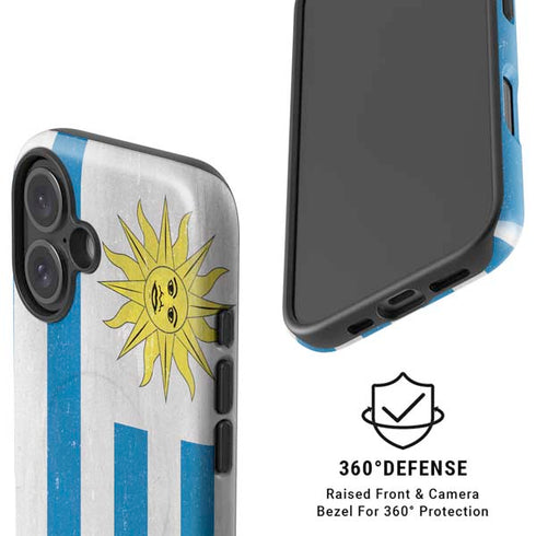 Uraguay Flag Distressed iPhone 16 Plus Magsafe Impact Case