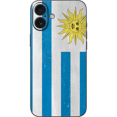 Uraguay Flag Distressed iPhone 16 Plus Skin
