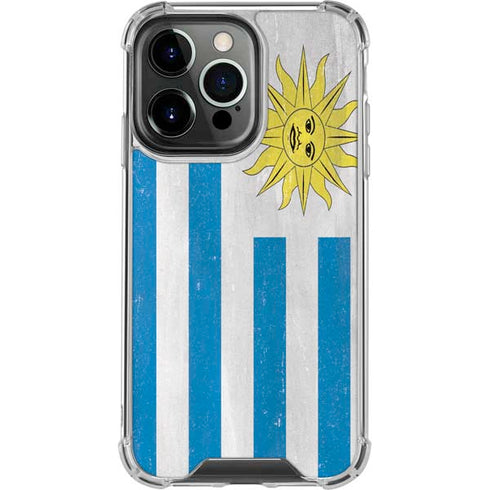 Uraguay Flag Distressed iPhone 16 Pro Clear Case