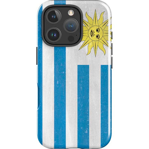 Uraguay Flag Distressed iPhone 16 Pro Impact Case