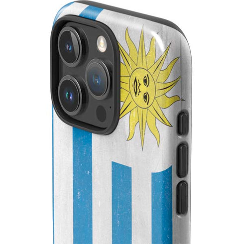 Uraguay Flag Distressed iPhone 16 Pro Impact Case
