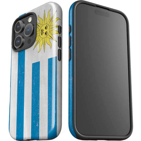 Uraguay Flag Distressed iPhone 16 Pro Impact Case