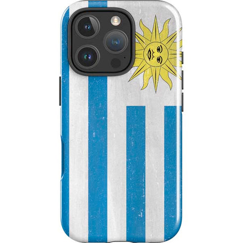 Uraguay Flag Distressed iPhone 16 Pro Max Impact Case