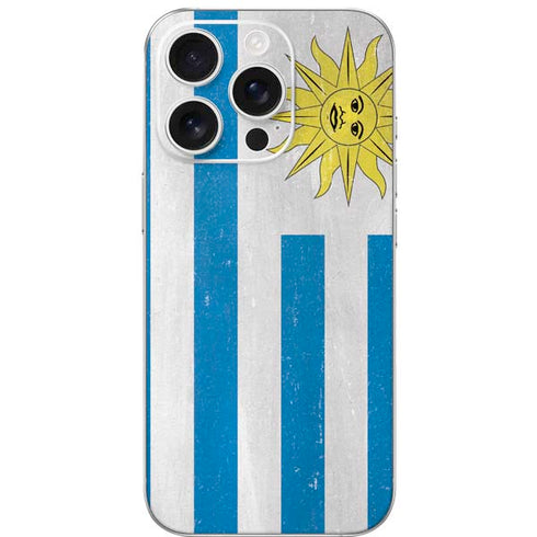 Uraguay Flag Distressed iPhone 16 Pro Skin
