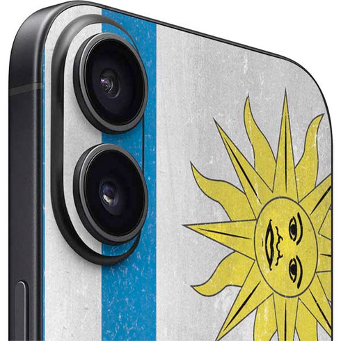 Uraguay Flag Distressed iPhone 16 Skin