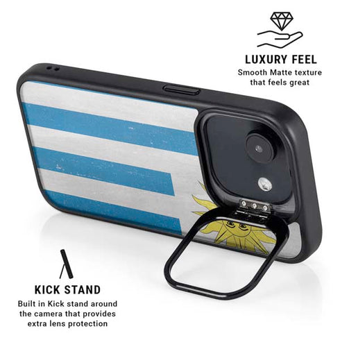 Uraguay Flag Distressed iPhone 16e Kickstand Case
