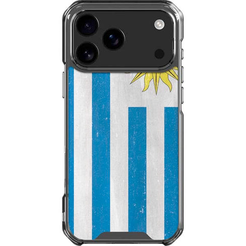 Uraguay Flag Distressed iPhone 18 Pro Max Clear Case